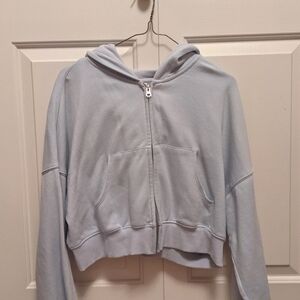 H&M blue cropped hoodie